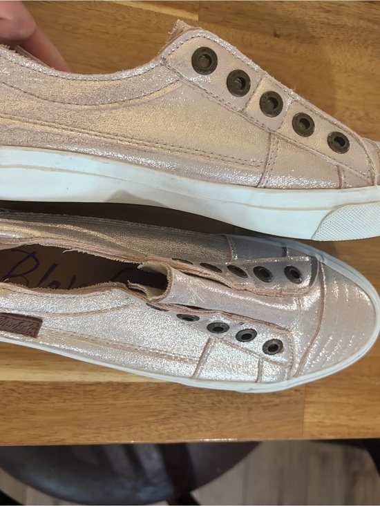 Blowfish Shoes - Blowfish Metallic Light Pink Slip-On Glitter Sneakers